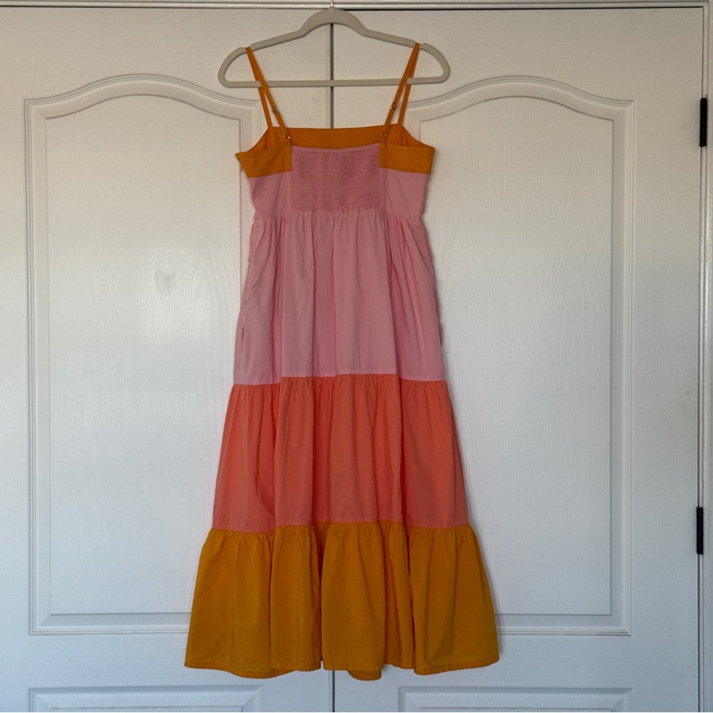 J. Crew 100% Cotton Tiered Color-Block Maxi Dress - Size 6 - Breathable - Picture 3 of 9